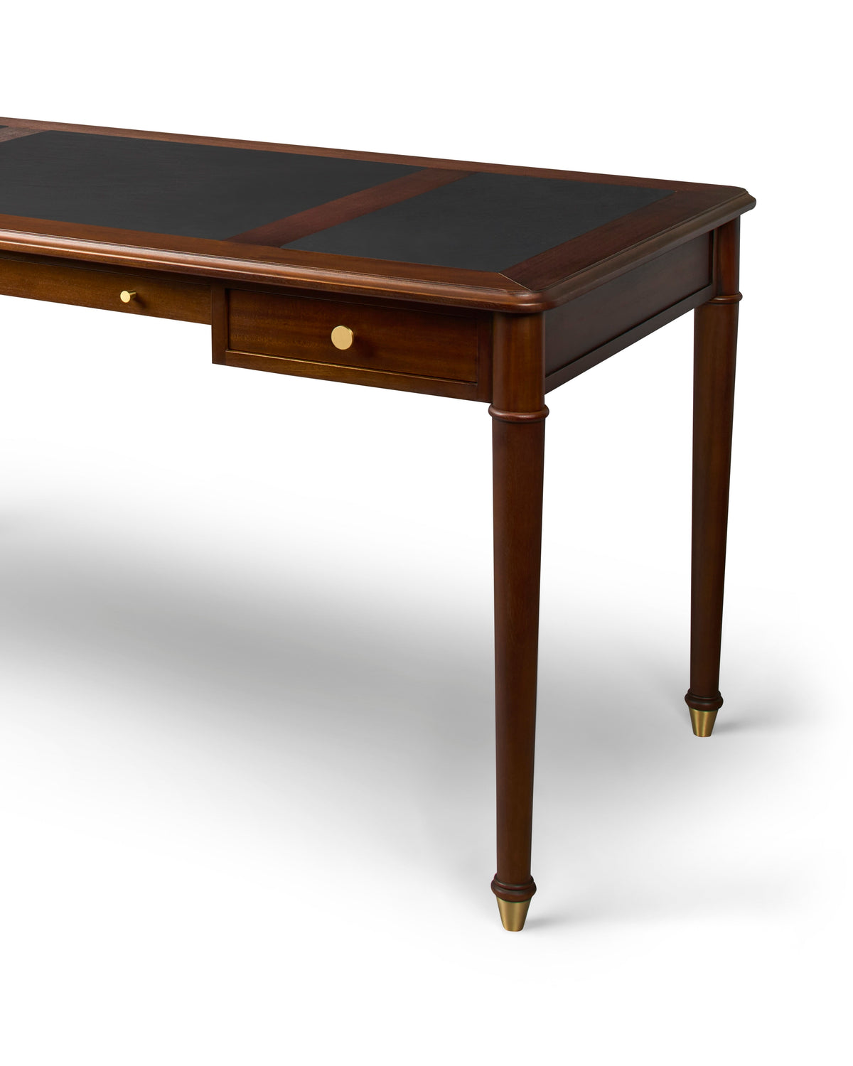 Klassieke werkkamer met Bridge bureau van massief mahonie