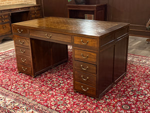 Bureau vintage, bureau anglais classique, bureau double, acajou, 689