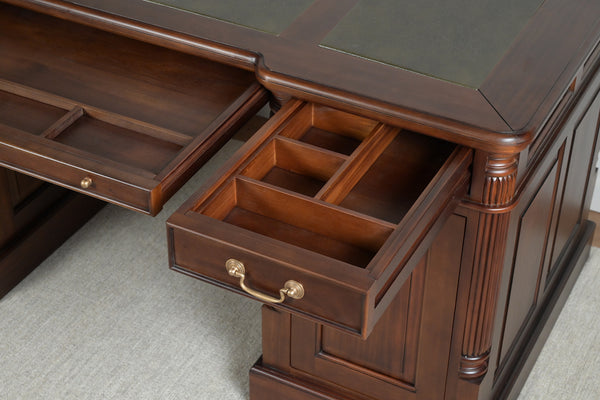 Pillar 160x80 Mahogany, classic English desk, solid mahogany