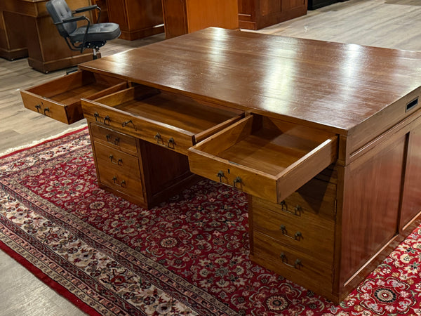 Vintage bureau, partnerdesk, mahoniehout, 674