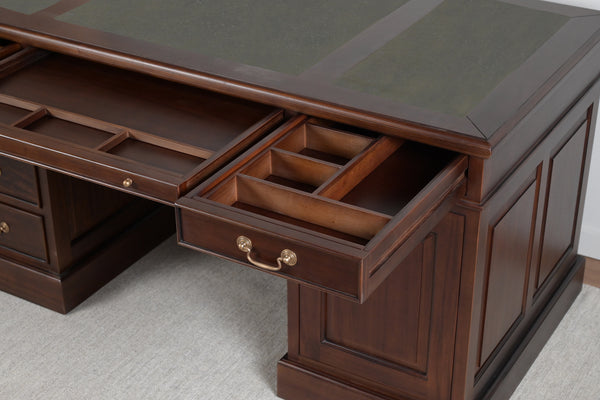 Regent 160x80 Mahogany, classic English desk, solid mahogany