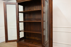 Vintage kast, buffetkast, mahoniehout, deuren met glas