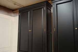 Vintage boekenkast, klassieke Engelse boekenkast, mahoniehout, zwart