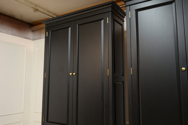 Vintage boekenkast, klassieke Engelse boekenkast, mahoniehout, zwart