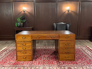 Vintage bureau, partnerdesk, mahoniehout, 674