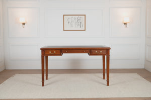 York 140x70 Cedar- classic English writing desk - mahogany - green leather