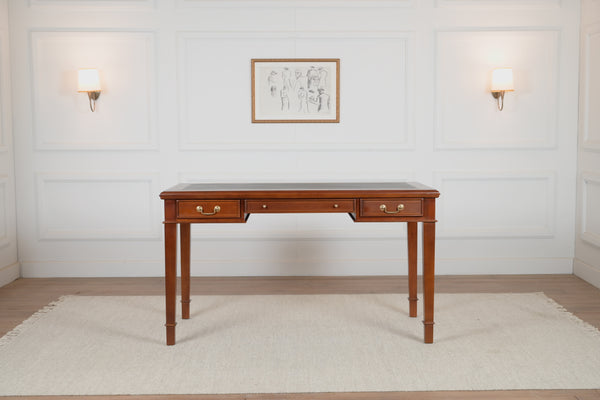 York 140x70 Cedar- classic English writing desk - mahogany - green leather