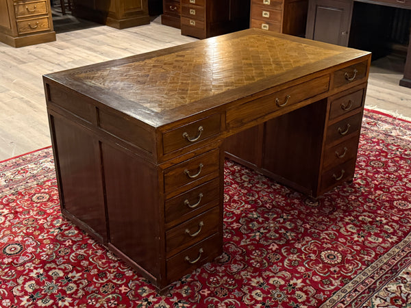 Bureau vintage, bureau anglais classique, bureau double, acajou, 689