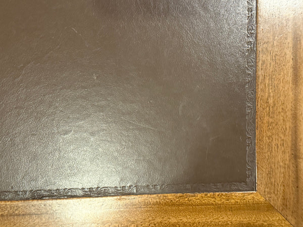 Vintage bureau, klassiek Engels bureau, mahoniehout, bruin leer, 597