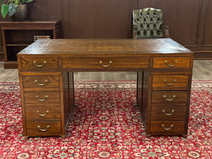 Bureau vintage, bureau anglais classique, bureau double, acajou, 689