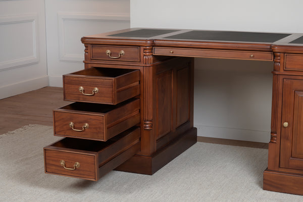 Pillar 160x80 Amber, classic English desk, solid mahogany