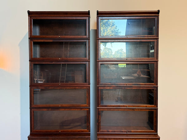 Set van Globe Wernicke boekenkast, stapelbaar, mahoniehout