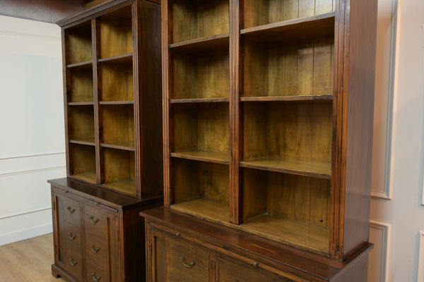 Bibliothèque vintage, bois de pin, 2 parties