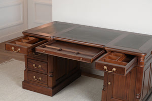 Pillar 160x80 Mahogany, classic English desk, solid mahogany