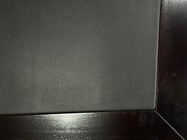 Vintage bureau, klassiek Engels bureau, mahoniehout, donker kersen, zwart leer, 631