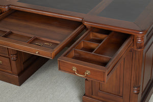 Pillar 160x80 Amber, classic English desk, solid mahogany