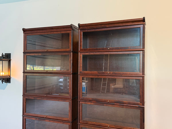 Set van Globe Wernicke boekenkast, stapelbaar, mahoniehout