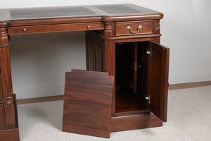 Säule 140x70 Mahagoni, klassischer englischer Schreibtisch, massives Mahagoni