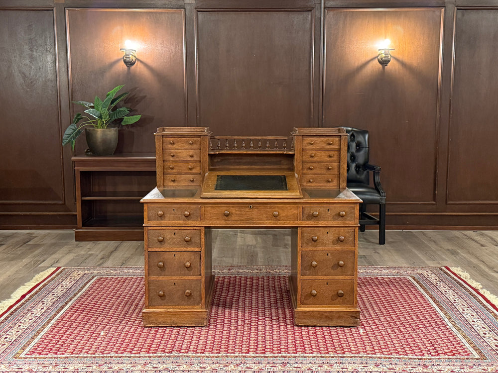 Vintage bureau, antiek Engels bureau, eikenhout, 541