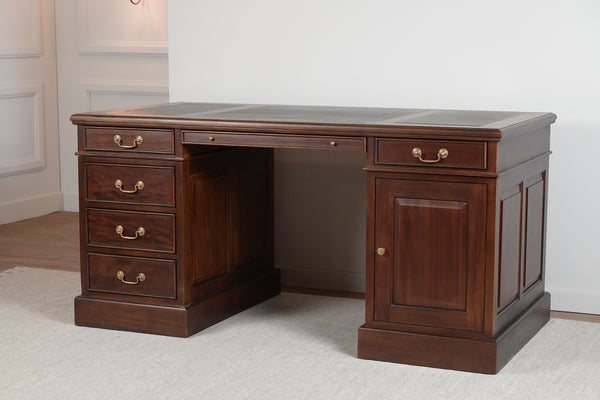 Regent 160x80 Mahogany, classic English desk, solid mahogany