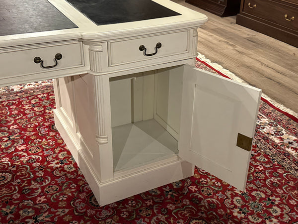 Vintage bureau, wit, klassiek Engels bureau, partnerdesk, 604