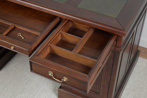 Regent 140x70 Mahonie, klassiek Engels bureau, massief mahoniehout