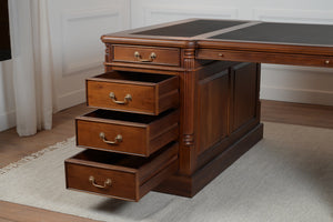 Pillar 180x120 Amber, partner desk, classic English desk, solid mahogany