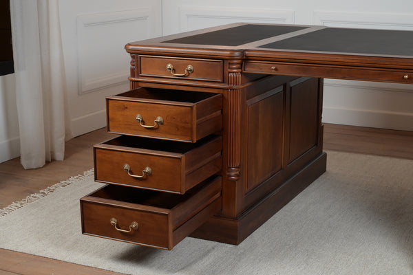 Pillar 180x120 Amber, partner desk, classic English desk, solid mahogany