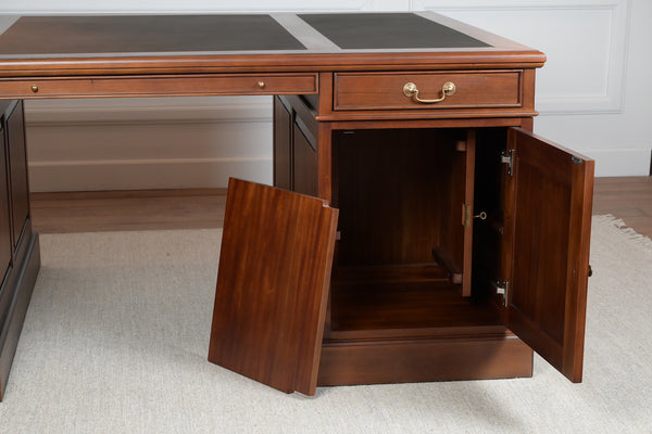 Regent 180x120 Amber, partner desk, classic English desk, solid mahogany