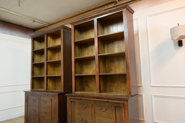 Bibliothèque vintage, bois de pin, 2 parties