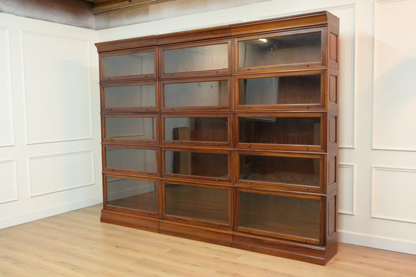 Vintage boekenkasten, 3x globe wernicke stapelkast, mahoniehout, glas