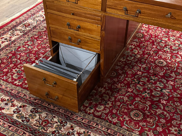 Vintage bureau, partnerdesk, mahoniehout, 674