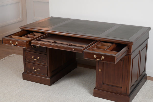 Regent 160x80 Mahogany, classic English desk, solid mahogany