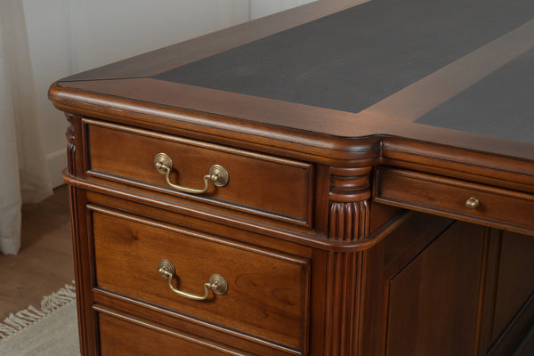 Pillar 180x120 Amber, partner desk, classic English desk, solid mahogany