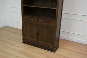 Vintage boekenkast, klassieke Engelse boekenkast, eikenhout