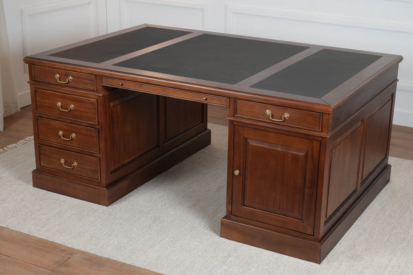 Regent 180x120 Amber, partner desk, classic English desk, solid mahogany