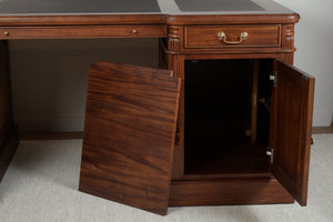 Pilier 180x90 Ambre, bureau anglais classique, acajou massif
