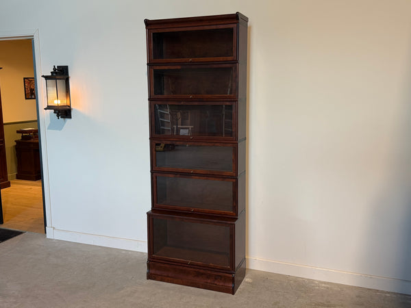 Set van Globe Wernicke boekenkast, stapelbaar, mahoniehout