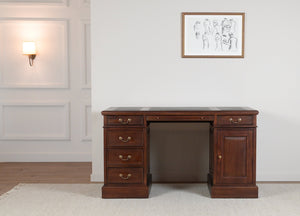 Regent 140x70 Mahonie, klassiek Engels bureau, massief mahoniehout