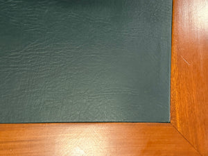 Bureau vintage, bureau anglais classique, acajou, cuir vert, 692