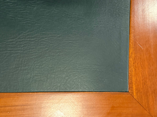 Bureau vintage, bureau anglais classique, acajou, cuir vert, 692