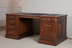 Pilier 180x90 Ambre, bureau anglais classique, acajou massif