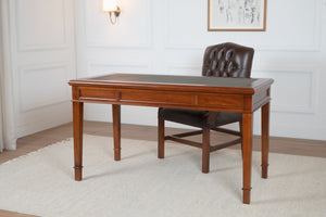 York 140x70 Cedar- classic English writing desk - mahogany - green leather