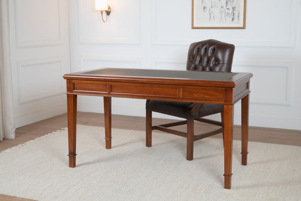 York 140x70 Cedar- classic English writing desk - mahogany - green leather