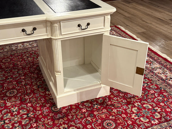 Vintage bureau, wit, klassiek Engels bureau, partnerdesk, 604