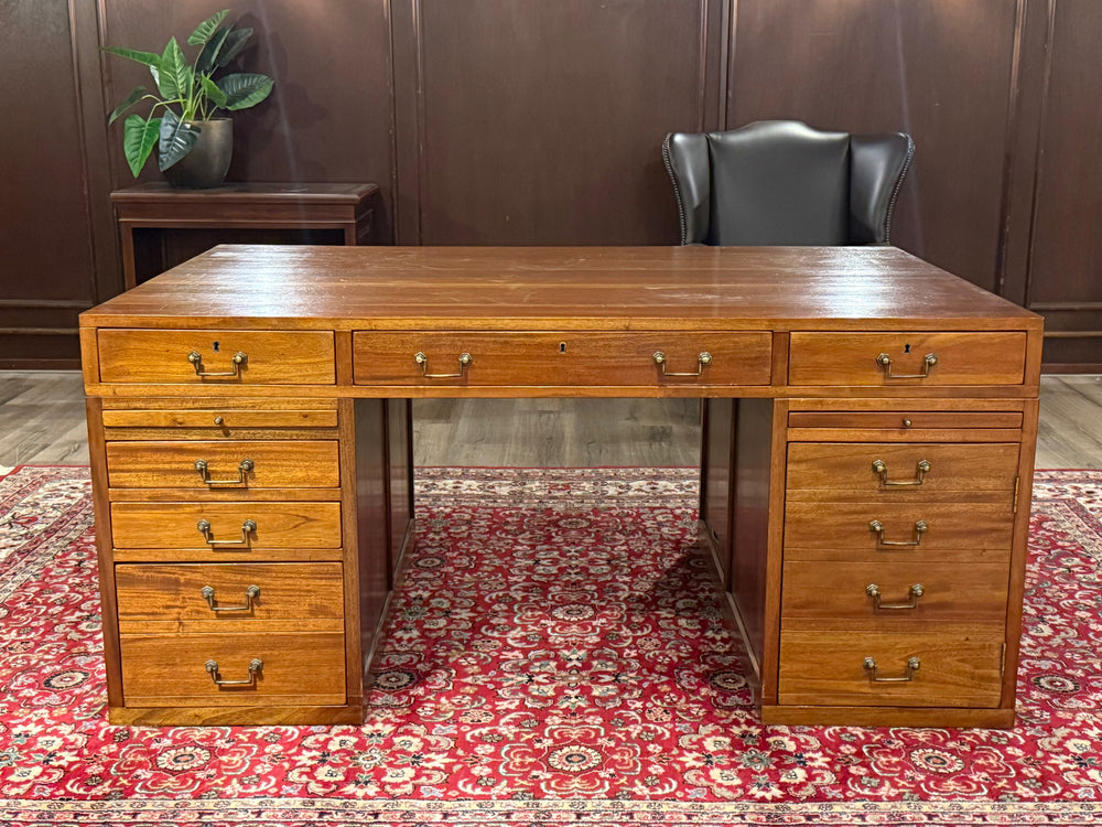 Vintage-Schreibtisch, Partnerdesk, Mahagoni, 674