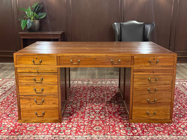 Vintage bureau, partnerdesk, mahoniehout, 674