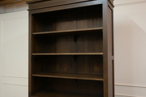 Vintage boekenkast, klassieke Engelse boekenkast, eikenhout