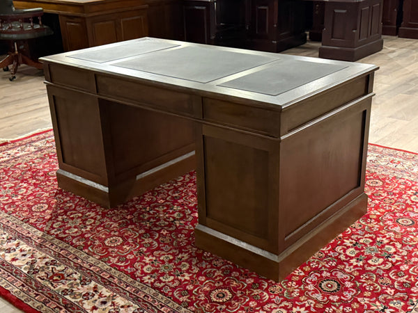 Bureau vintage, bureau anglais classique, chêne, cuir noir, 650