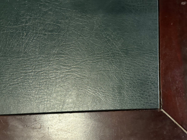 Bureau vintage, bureau anglais classique, acajou, cuir vert, 649